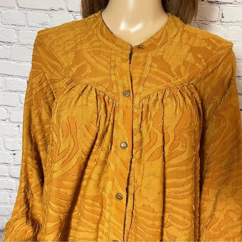 New Free People Can't Stop Dreaming Brown Long Sleeve Tunic Size XS